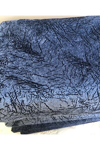 Madame Blue Süngerli Koltuk Çekyat Örtüsü Damar Desenli Parlak Ve Kaymaz   PETROL MAVİ
