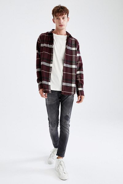 DeFacto Regular Fit Plaid Patterned Long Sleeve Lumberjack Shirt Jacket