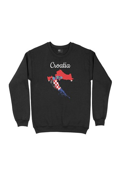 Cix Μαύρο φούτερ Croatia με χάρτη και σημαία
