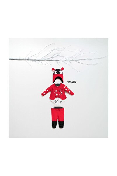 Wogi Kız Bebek Badi Pantolon Şapka 3lü Takım 3-18 Ay Wg5366