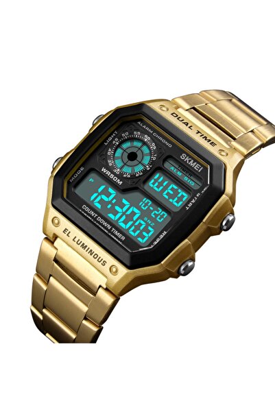Skmei Skmei 1335 Retro Style Gold Color Digital Men's Wrist Watch