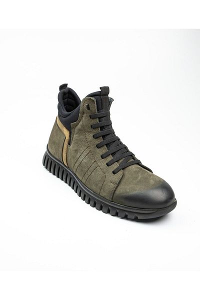 JAMES FRANCO 4683 Khaki Leather Stretch Men's Boots Khaki-41