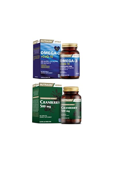 Nutraxin Omega 3 +coq-10 (koenzim) 60 Yumuşak Kapsül + Cranberry (turna Yemiş...