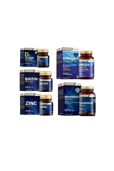 Nutraxin Omega 3 + Coq-10 - 60 CapsulesBiotinVitamin D3 Zinc and Magnesium Supplement