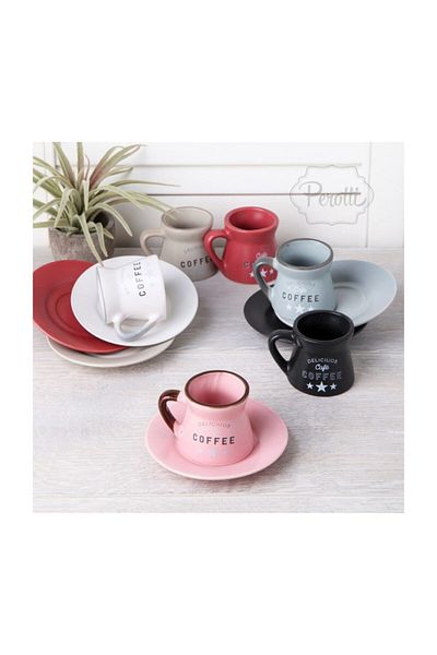 Perotti Ceramic Coffee Cup Set Matte Color 10272