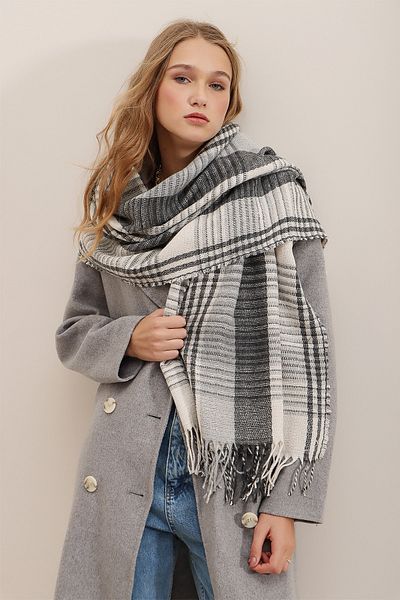 Trend Alaçatı Stili Schultertuch - Grau - Casual
