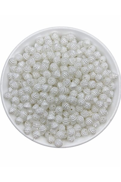 Hedef Bijuteri 50 Gr 8mm Beyaz Renk Piramit Inci Böğürtlen Boncuk ,takı Yapım...