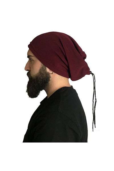 ENGIN Multi-Purpose Unisex Claret Red Fleece Beret and Neck Collar