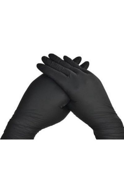 Has-Pet Powder Free Black Nitrile Gloves (Large)