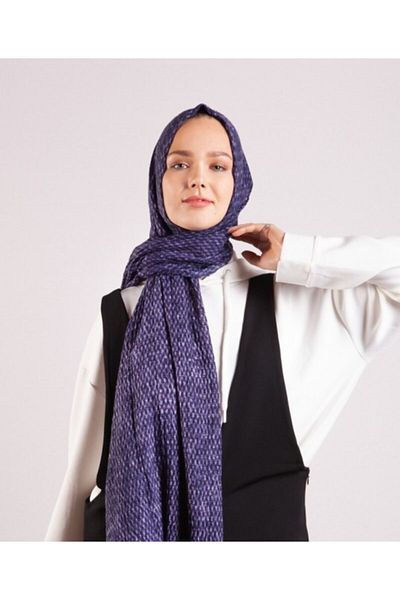 Artikel Navy Blue Patterned Sponge Shawl