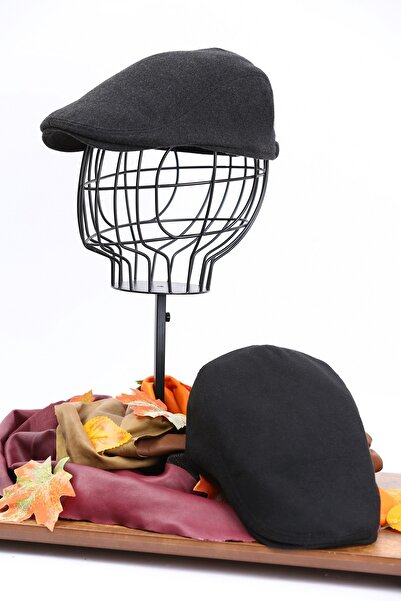 ÜN ŞAPKA 2'li Fırsat Paketi Erkek Kasket (siyah Ve Füme)