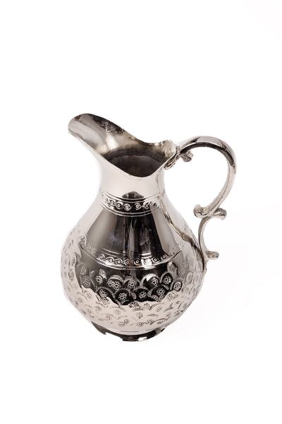 DMT COPPER HOME Dmt Gaziantep Bakırdan El Işlemeli Sürahi Beyaz 1,5 Lt