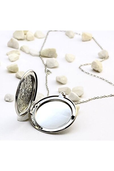 Patoti Takı Shop قلادة قابلة للفتح من الداخل، مستديرة، مغطاة