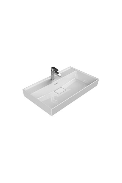 Turkuaz Cerastyle Sharp Etajer Uyumlu Banyo Lavabo 80*48 Cm