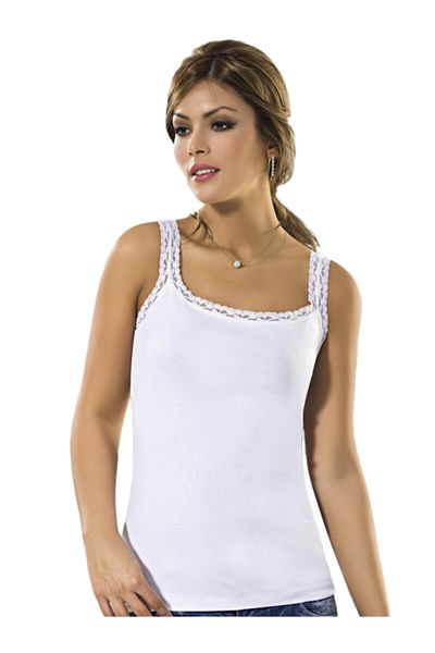 Anıt Δαντελένιο λουράκι Tank Top Φαρδιές τιράντες Tank Top 2172