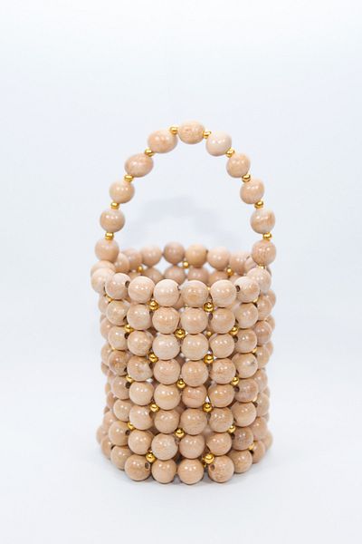 Sun Pieces Jojo Wooden Bead Bag - Cylinder