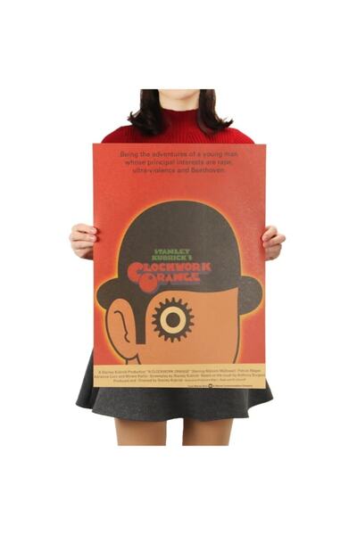 Caph Design Otomatik Portakal - Stanley Kubrick - Vintage Kraft Poster -33x48cm