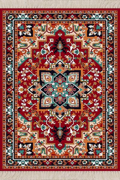 on the clouds Kilim Desenli Renkli Dijital Baskı Yıkanabilir Kaymaz Taban Lek...