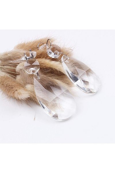 ABOOWE Candelabru Asfor Drop Crystal Stone Sticlă tăiată cu laser 50 mm 10 buc