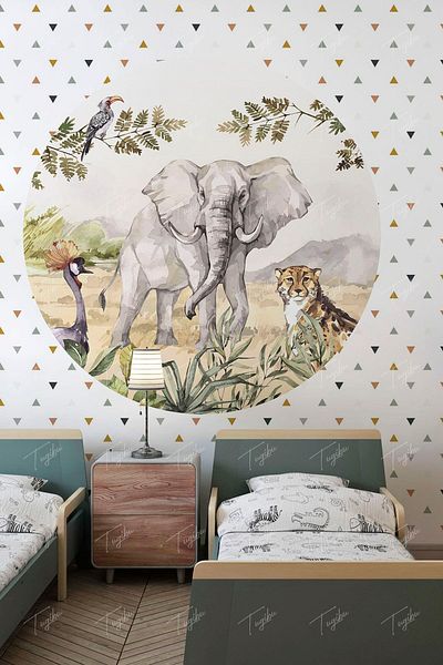TUGİBU Round Circle Safari Wall Sticker