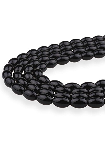 Dünya Doğal Taş 8x12 mm șir de piatră de agat de orz negru