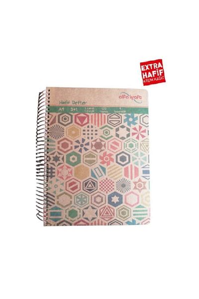 Alfa 3+1 Light Notebook with Spral A-4 120 Sheets Hard Cover 1 Piece