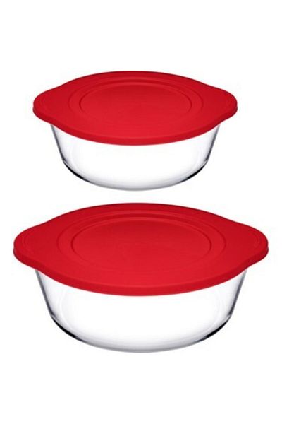 Paşabahçe Red Silicone Covered 2-piece Pyrex Set - 003oa 005oa
