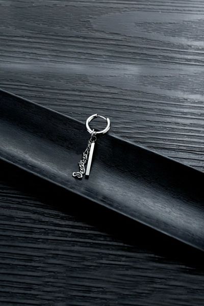 The Collection Men's Women's Steel Dangle Bar Earrings