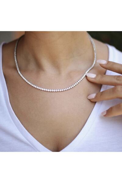 Classy Gümüş Renk Su Yolu Kolye Waterway Necklace