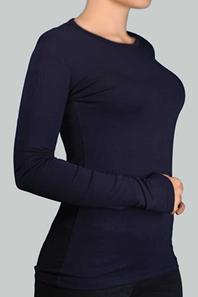 Altobeh Довгий рукав, велосипедний комір, еластична трикотажна тканина, жіночий боді - світло-синій