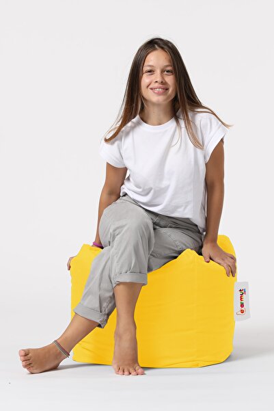 EARMUT Kare Puf Oxford Sarı