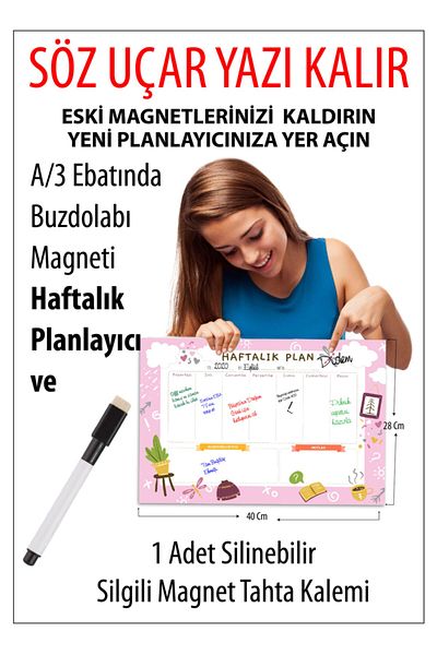 Magnet Serisi A/3 Εβδομαδιαίος Προγραμματισμός Μαγνήτης Ψυγείου