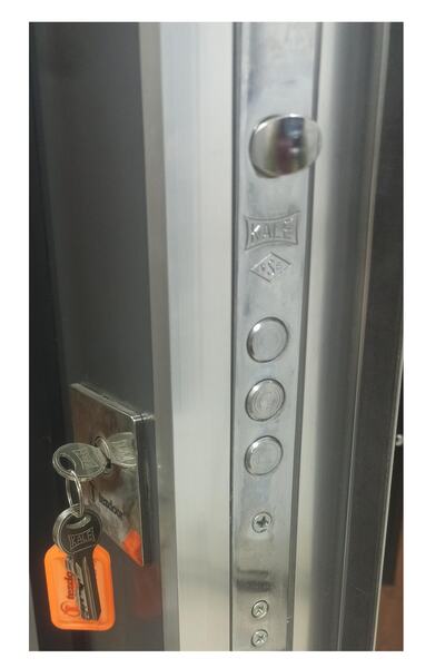 Tezdoor Çelik Kapı Modelleri Siyah Kasalı Rustik Çizgili Düz Model Daire Kapısı Sol Açılım