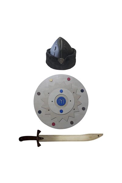 Ahtek Wooden Toy Set 3 Pieces, Kayi Shield + Sword and Börk