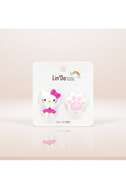 BearPear Lindo Kitty Renkli Çocuk Küpesi