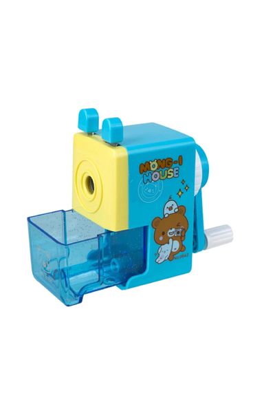 Deli Blue Small Size Pencil Sharpener - Table Top Teddy Bear with Arms