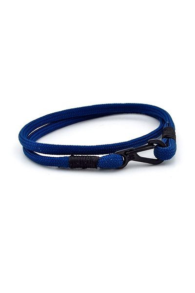 Solfera Navy Blue Paracord Metal Black Hook Wrap Men's Bracelet M011q