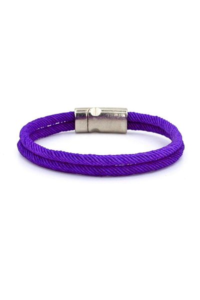 Solfera Purple Colored Two Rows Metal Magnet Men's Bracelet M013u