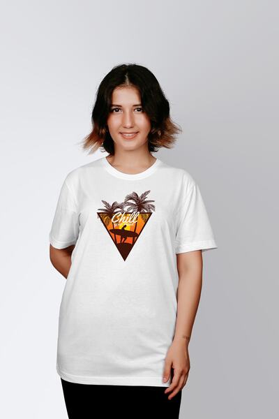 ErTaPassage White Sunset Surfer cu imprimeu Femei tricou - T4737902