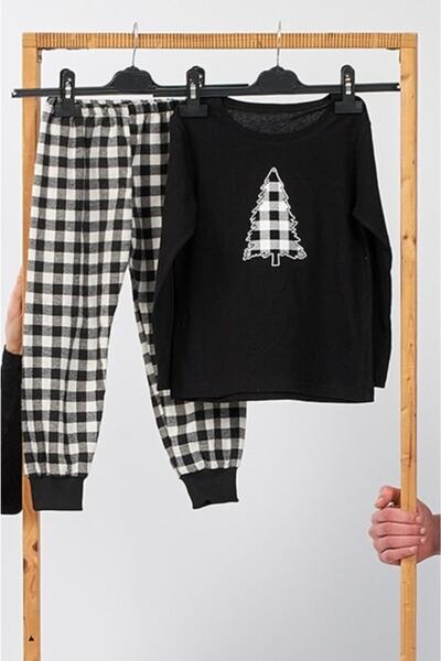 Moda Clubu Unisex Ekose Çocuk Pijama Takımı
