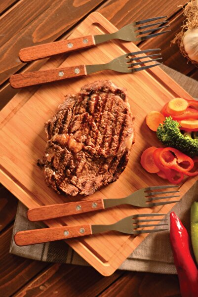 Bambum Geti - 4 Parça Steak Çatalı