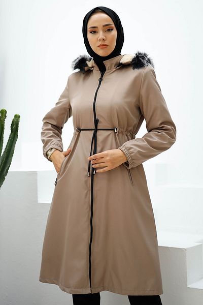 InStyle 4601 Bunda s fleecem uvnitř odolná proti dešti - kámen