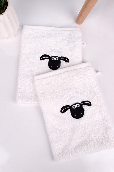 Baveno 100% Cotton 2-Piece Lamb Embroidered Pouch