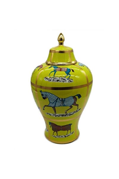 CREARTHOME Horse Patterned Yellow Gold by Cube 26X46 cm Wx 198