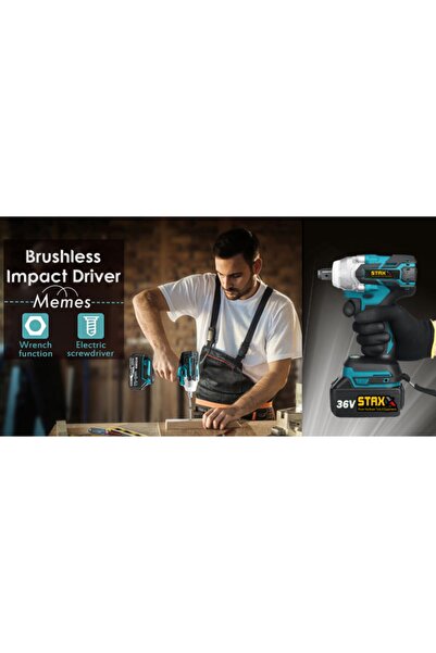 STAXX POWER 36v Darbeli Çift Torq Kömürsüz Bakır Sargı Çift Akülü Şarjlı Meta...