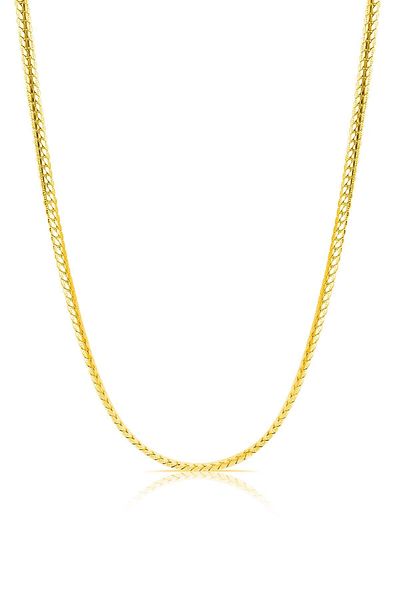 The Collection Men's Gold Herringbone Steel Necklace