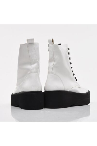 Hotiç White Women's Flat Boots