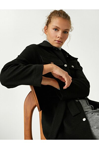 Koton Jacke mit geknöpfter Tasche und Gürtel