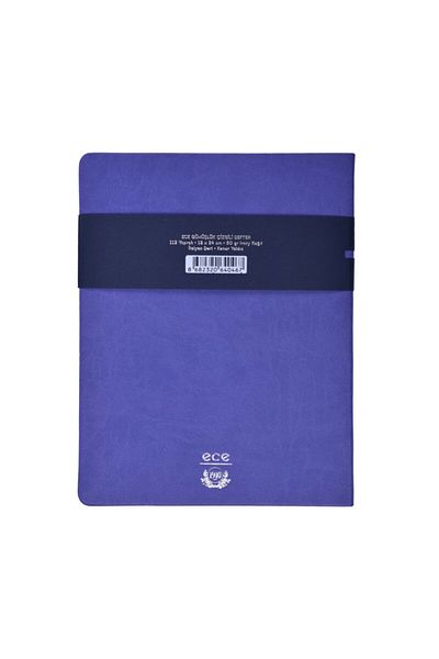 Ece Ajanda دفتر Ece - فضي 18x24 - أرجواني مخطط
