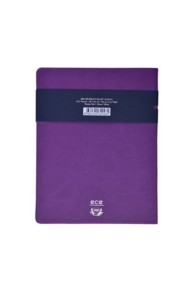Ece Ajanda دفتر Ece - فضي 18x24 - أرجواني منقط